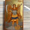 Handmade icon of Archangel Michael Panormitis on marine plywood
