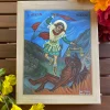 Handmade print on canvas-frame ARCHANGEL MICHAEL (Iconography in freehand design)