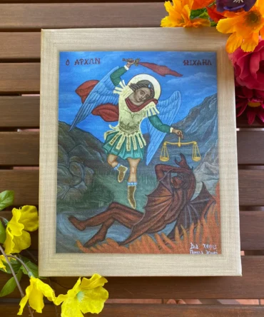 Χειροποίητη εκτύπωση σε καμβά-τελάρο " ΑΡΧΩΝ ΜΙΧΑΗΛ "