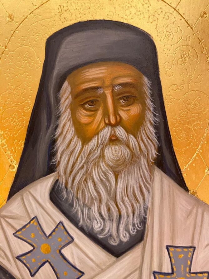 Χειροποίητη αγιογραφία (ο Άγιος Νεκτάριος) - Image 2